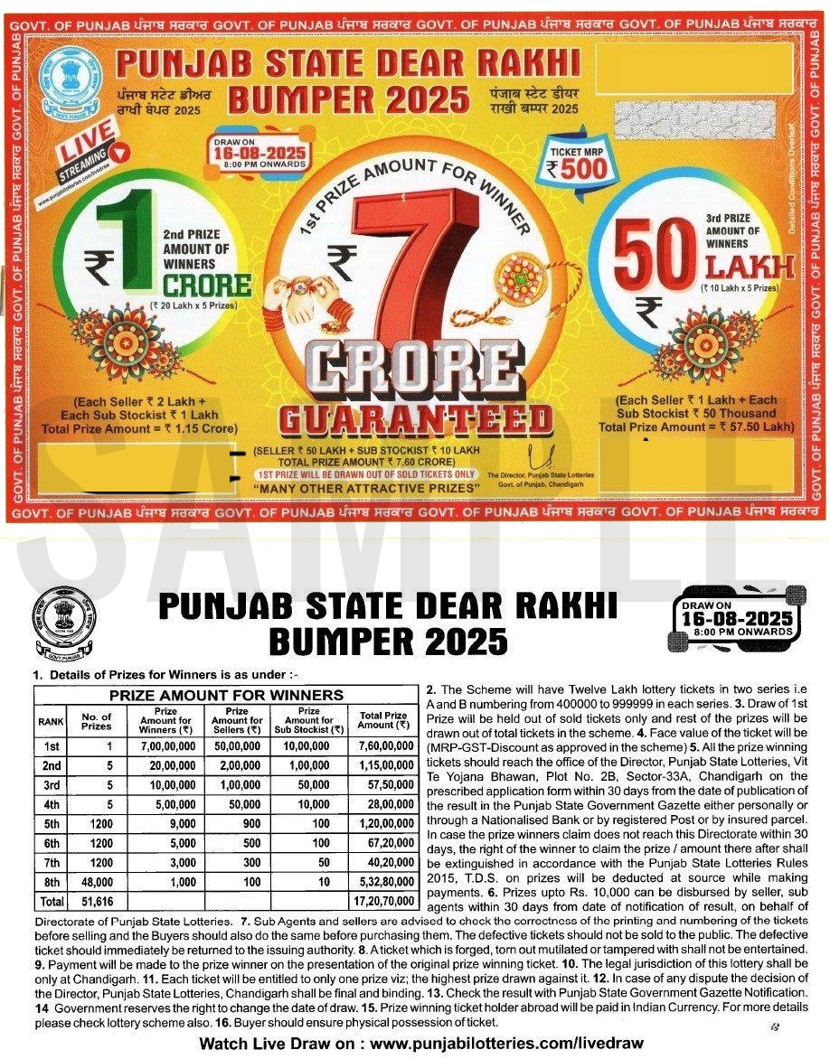 Punjab State Rakhi Bumper Lottery